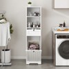 KWPZQEB Tilt-Out Laundry Sorter Cabinet, Standing Laundry Sorter Cabinet with Drawer & 2 Storage Shelves, Bathroom Cabinet for Bathroom, Laundry Room - 3 of 4