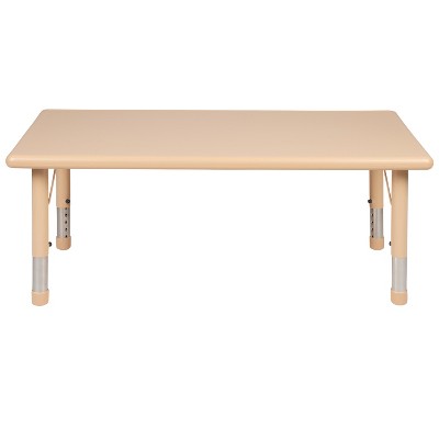 Adjustable Natural Plastic Rectangular Activity Table for Kids