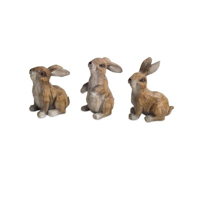 Melrose Carved Stone Rabbit Figurine (Set of 6)