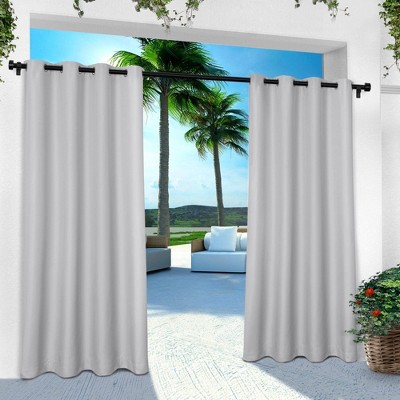 Set of 2 Outdoor Solid Cabana Grommet Top Light Filtering Curtain Panel - Exclusive Home