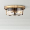 Possini Euro Design Angeline Modern Ceiling Light Flush Mount Fixture 13" Wide Warm Brass 2-Light Clear Glass for Bedroom Living Room Bathroom Hallway - 2 of 4