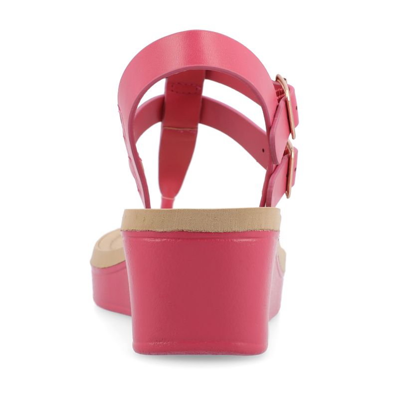Journee Collection Womens Bianca Tru Comfort Foam Wedge Heel Buckle Sandals, 3 of 10