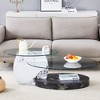NicBex Modern Wood Grain Nesting Design Coffee Table with Double Glass Top,2-Layer Tea table Center Table for Living Room,Bedroom - 2 of 4