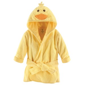 Luvable Friends Baby Unisex Cotton Animal Face Bathrobe, Duck, One Size - 1 of 1