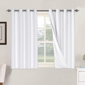 H.Versailtex Linen 100% Blackout Curtains Thermal Insulated Linen Drapes, Grommet White Liner Sold of 2 Panels - 1 of 4