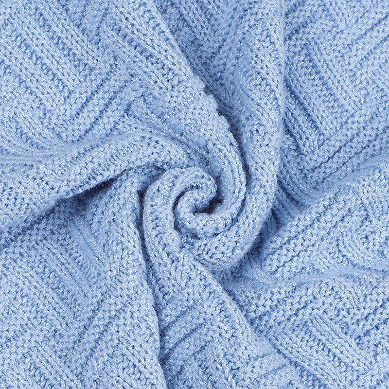Knitted Soft 100% Cotton Home Bed Blankets - PiccoCasa, 4 of 8
