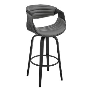 30" Arya Swivel Counter Height Barstool with Faux Leather - Armen Living - 1 of 4