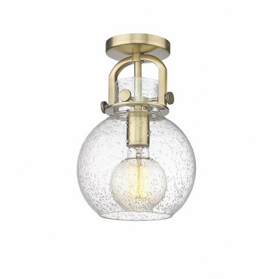 Newton Sphere - 1 Light Flush Mount In Industrial Style-12 Inches Tall and 8 Inches Wide