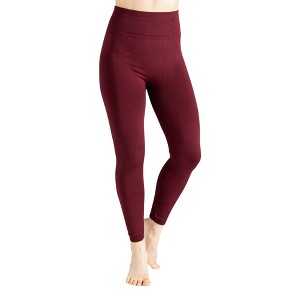 Britt's Knits Women's Fleece Lined Mid-Rise Warm Stretch Leggings - 1 of 2