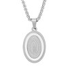 Steeltime Ladies stainless steel and mother of pearl Lady of Guadalupe pendant. Color Options: Silver, Gold - 2 of 4