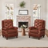Arceso Modern Faux Leather Push Back Recliner Chair with Nailhead Trim & Plush Foam Padding - Manual Reclining Upholstered Chair for Living Room - 2 of 4