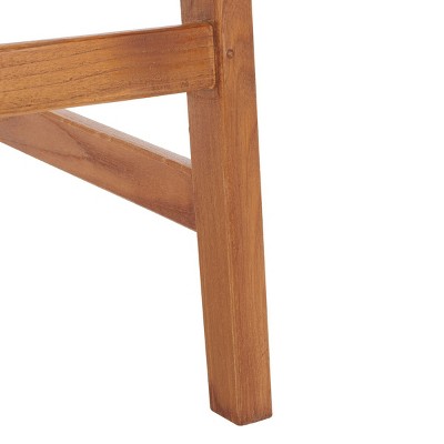 Abreu Black Woven Leather and Natural Wood Counter Stool