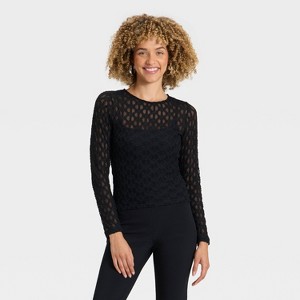 Women's Long Sleeve Lace Top - A New Day™ - 1 of 4