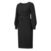 Coolmee Women's Fall Long Sleeve Wrap Crew Neck Ribbed Knit Pleated A Line Pullover Sweater Dress with Belt - 4 of 4