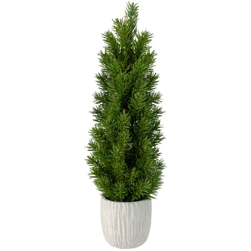 Northlight 17" Mini Fir Artificial Christmas Tree with Stone Base - Unlit, 1 of 4
