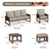 EAGLE PEAK 6 Pieces Natural Cedar Wood Conversation Set, Outdoor Patio Furniture with 2 Ottomans and Side Table - 2 of 4
