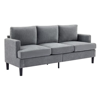Hyleory 3-Seater Simple Design Sofa - Modern Fabric Sofa with Wooden Frame and Comfortable Cushions