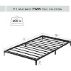 6-Inch Metal Twin Bed Frame, Low Profile Platform Bed, Heavy Duty Mattress Foundation, No Box Spring Needed, Easy Assembly - Matte Black - 2 of 4