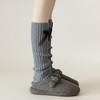 Anna-Kaci Women's Ribbed Knit Leg Warmers with Decorative Ribbon Bow Detail and Soft Stretch Fit for Cozy Feminine Layered Styling - 3 of 3
