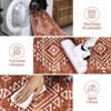 Modern Geometric Area Rug Soft Washable Rug Non Slip Non Shedding Floor Carpet, Low Pile Thin Rug, Distressed Southwestern Rug, Indoor Printed Rug - 3 of 4