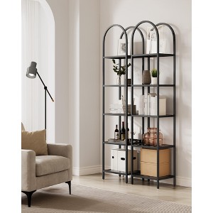 VASAGLE 5-Tier Shelf, Tempered Glass Shelving Unit, Arched Design - 1 of 4