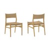 Armen Living Set of 2 Erie Woven Paper Cord and Wood Dining Chairs - 2 of 4