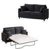 81.5'' 2 Seater Linen Sleeper Pull-Out Sofa with Memory Foam Mattress and Modern Design - 4 of 4