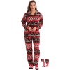 #followme  Womens Printed Microfleece Button Front PJ Pant Set with Socks / Winter Pajamas - 2 of 4
