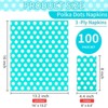 Hachikiko 100 Pack Teal Polka Dots Guest Towel Napkins,Red Disposable Dinner Napkins Easter Paper Hand Towels Picnic Napkins for Wedding Supply - 2 of 4