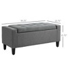 36" Ottoman with Storage, Storage Ottoman Bench with Lift Top and Rubberwood Legs, Linen Upholstered Entryway Bench with Seating for Living Room - 3 of 4
