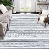Large Washable Area Rug, Grey Ultra-Soft Low Pile Vintage Distressed Carpet, Non-Slip Foldable Indoor Rug for Living Room Bedroom Dining - 2 of 4