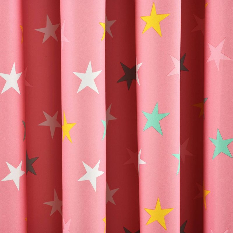 Lush D&#233;cor Blackout Unicorn Heart Rainbow Star Window Curtain Panel - Pink Single, 4 of 7
