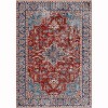 Acekool 2x6 Vintage Blue Washable Runner Rug, Non-Slip Oriental Medallion Low Pile Accent Carpet for Hallway, Entryway, Kitchen - 2 of 4