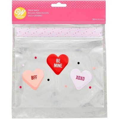 Wilton 20ct Candy Hearts Resealable Treat Bags