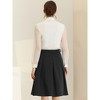 INSPIRE CHIC Women's Belted Waist Casual Knee Length Pleated A-Line Skirt - 4 of 4