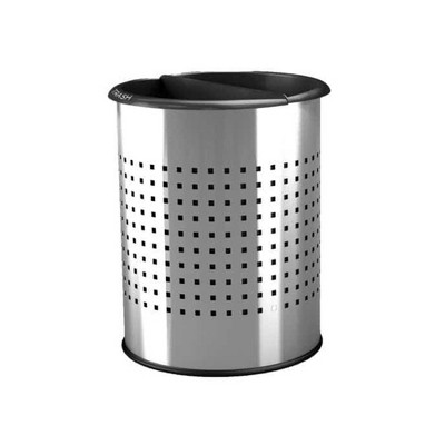 Commercial Zone 780900 Heavy Duty 3.2 Gallon InnRoom Trash Can and Waste Bin Container with Galvanized Half Moon Design, Silver