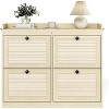4-Drawer Shoe Storage Cabinet - Narrow Freestanding Organizer w/Wooden Legs for Hallway, Bedroom, Living Room - 3 of 4