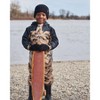 Deux par Deux Boy Printed Mid-Season One-Piece Outerwear Black Dinosaur on Beige Background - 2 of 4