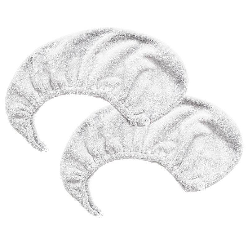 MICRODRY 2pk Ultra Absorbent Quick Drying Hair Towel/Hair Turban, 1 of 4