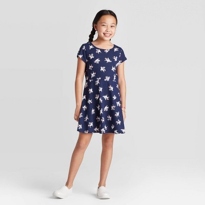 navy unicorn dress