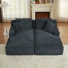 Convertible Sectional Sofas Compressible Double Chaise Lounge ¨C No Assembly Required, Fluffy Modern Sleeper Loveseat for Living Room - 3 of 4