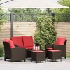 vidaXL 6 Piece Patio Sofa Set with Cushions Brown Poly Rattan - 2 of 4