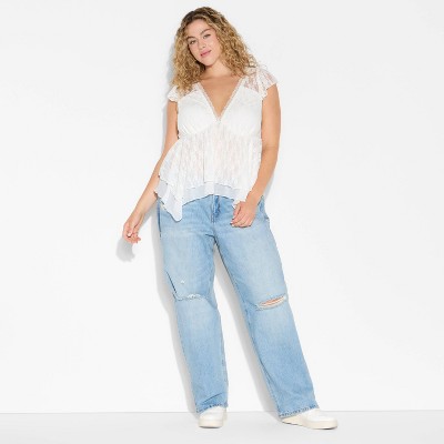 Women's Boho Lace Tank Top - Wild Fable™