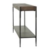 Olivia & May Industrial Metal Console Table Dark Brown : Wood Top, Entryway Furniture, No Assembly Required - 2 of 4