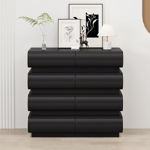 Modern 8-Drawer Dresser for Bedroom, No Handle Drawer Cabinet Minimalist Chest of Drawers with Wide Storage,Ideal for Living Room, or Entryway - 1 of 4