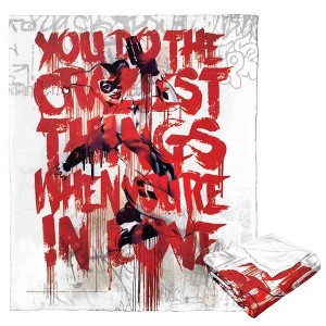 DC Comics Batman Harley Quinn Craziest Things For Love Silk Touch Throw Blanket - 1 of 4