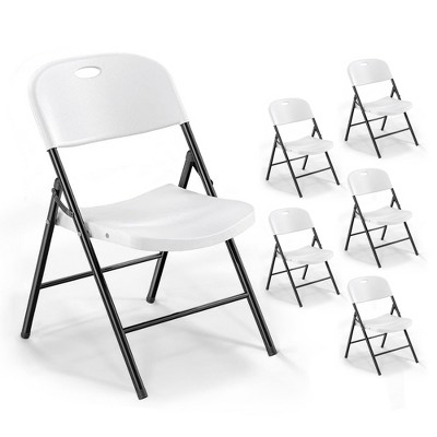 SUGIFT Foldable Portable Comfortable Sturdy Folding Plastic Chair (6-Pack)