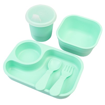 Re-Play My First Food Dinnerware Set - Mint - 6ct