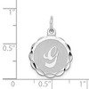 Black Bow Jewelry Sterling Silver, Sarah Collection 15mm Brocaded Disc Initial G Pendant - 4 of 4