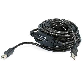 Monoprice USB 2.0 Cable - 33 Feet - Black | USB Type-A to USB Type -B, Active, 28/24AWG For Scanners, Printers, Digital Camera
